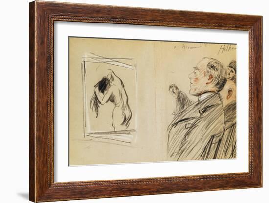 Monsieur Fiquet Admiring a Pastel by Degas-Paul Cesar Helleu-Framed Giclee Print