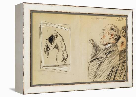 Monsieur Fiquet Admiring a Pastel by Degas-Paul Cesar Helleu-Framed Premier Image Canvas