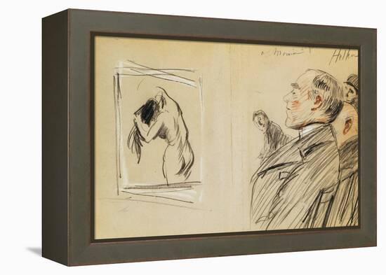 Monsieur Fiquet Admiring a Pastel by Degas-Paul Cesar Helleu-Framed Premier Image Canvas