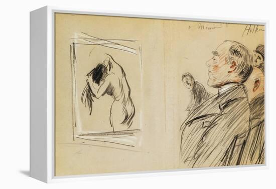 Monsieur Fiquet Admiring a Pastel by Degas-Paul Cesar Helleu-Framed Premier Image Canvas