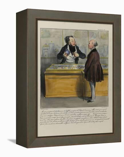 Monsieur, je meprise le charlatanisme de l'affiche-Honore Daumier-Framed Premier Image Canvas