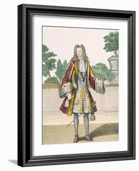 Monsieur Le Comte De Toulouse, 1690 (Coloured Engraving)-French-Framed Giclee Print