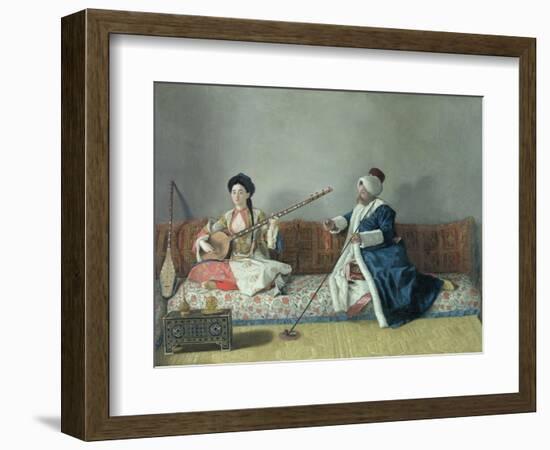Monsieur Levett and Mademoiselle Helene Glavany in Turkish Costumes-Jean-Etienne Liotard-Framed Giclee Print