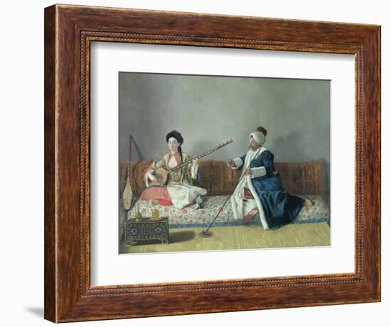 Monsieur Levett and Mademoiselle Helene Glavany in Turkish Costumes-Jean-Etienne Liotard-Framed Giclee Print