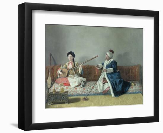 Monsieur Levett and Mademoiselle Helene Glavany in Turkish Costumes-Jean-Etienne Liotard-Framed Giclee Print