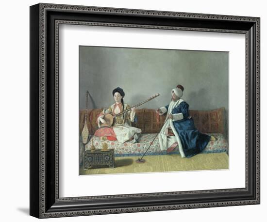 Monsieur Levett and Mademoiselle Helene Glavany in Turkish Costumes-Jean-Etienne Liotard-Framed Giclee Print