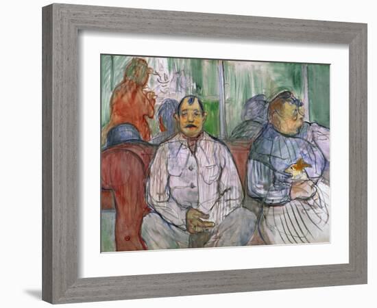 Monsieur, Madame and the Dog, 1893-Henri de Toulouse-Lautrec-Framed Giclee Print