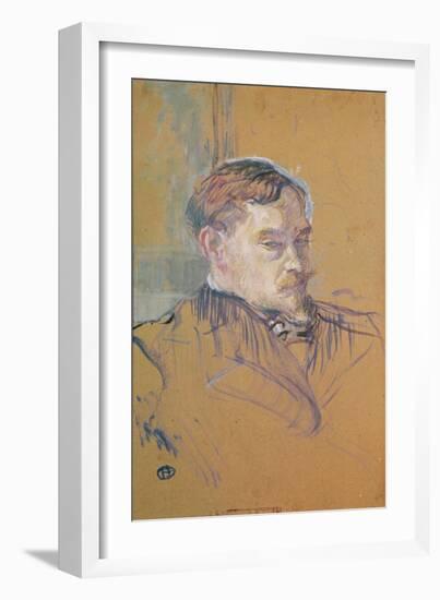 Monsieur Romain Coolus, 1899 (Oil on Card)-Henri de Toulouse-Lautrec-Framed Giclee Print