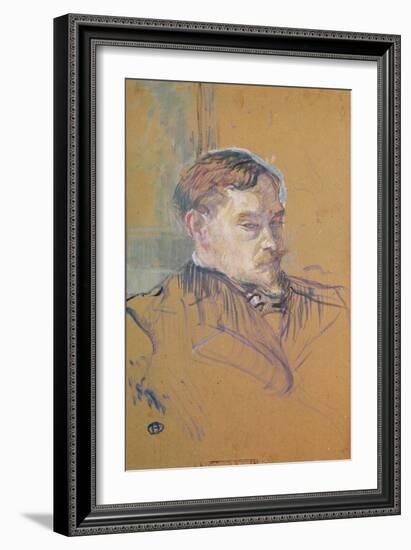 Monsieur Romain Coolus, 1899 (Oil on Card)-Henri de Toulouse-Lautrec-Framed Giclee Print