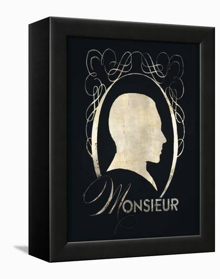 Monsieur Silhouette-Lisa Vincent-Framed Stretched Canvas