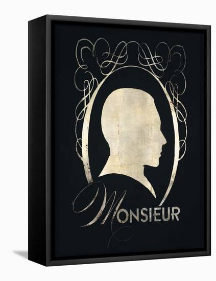 Monsieur Silhouette-Lisa Vincent-Framed Stretched Canvas