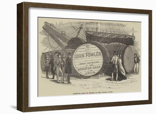 Monster Casks of Sherry in the London Docks-null-Framed Giclee Print