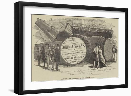 Monster Casks of Sherry in the London Docks-null-Framed Giclee Print