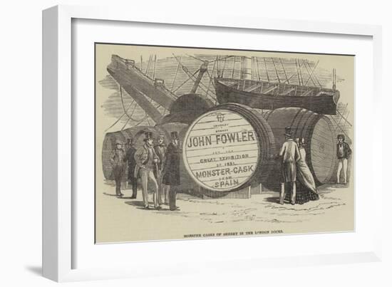 Monster Casks of Sherry in the London Docks-null-Framed Giclee Print