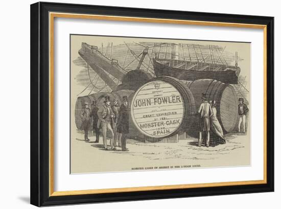 Monster Casks of Sherry in the London Docks-null-Framed Giclee Print