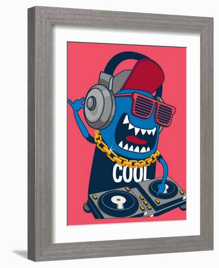 Monster Dj, Party, Music-braingraph-Framed Art Print