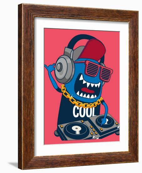 Monster Dj, Party, Music-braingraph-Framed Art Print