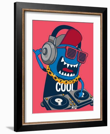 Monster Dj, Party, Music-braingraph-Framed Art Print