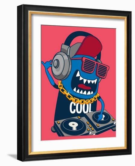 Monster Dj, Party, Music-braingraph-Framed Art Print