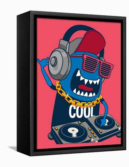 Monster Dj, Party, Music-braingraph-Framed Stretched Canvas