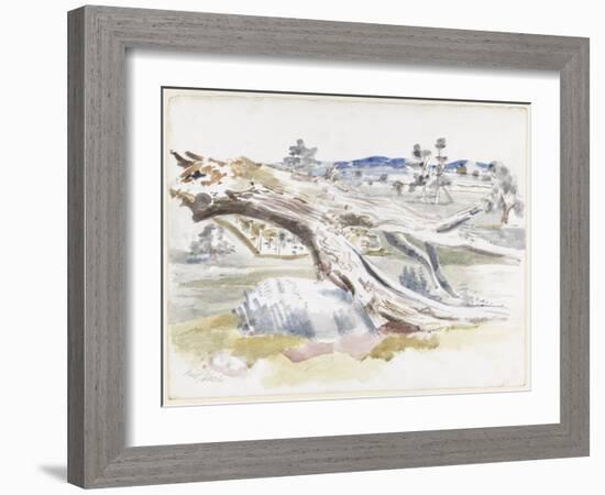 Monster Field, Study I (W/C over Coloured Pencil on Card)-Paul Nash-Framed Giclee Print