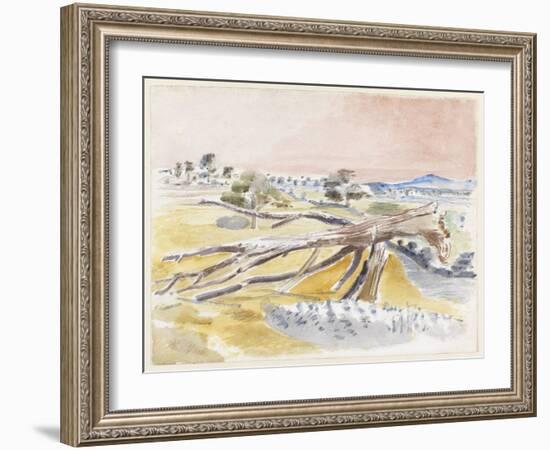 Monster Field, Study Ii, 1939 (W/C with Pencil on Paper)-Paul Nash-Framed Giclee Print