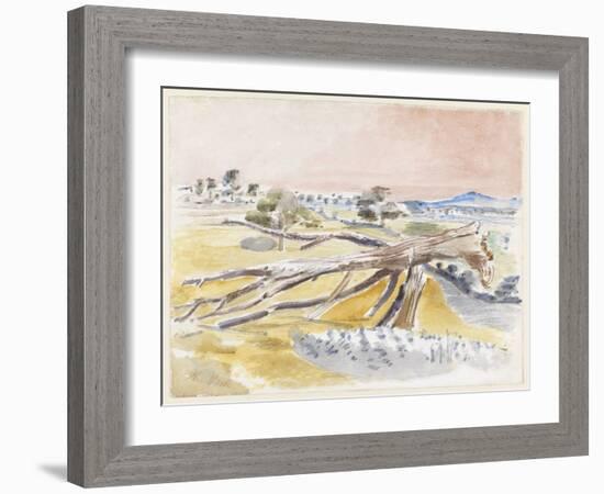 Monster Field, Study Ii, 1939 (W/C with Pencil on Paper)-Paul Nash-Framed Giclee Print