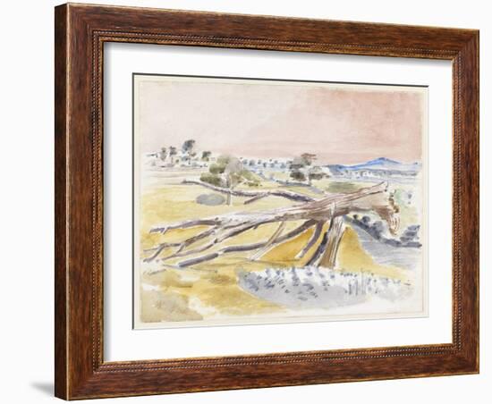 Monster Field, Study Ii, 1939 (W/C with Pencil on Paper)-Paul Nash-Framed Giclee Print