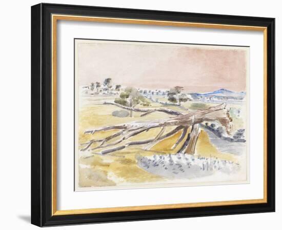 Monster Field, Study Ii, 1939 (W/C with Pencil on Paper)-Paul Nash-Framed Giclee Print