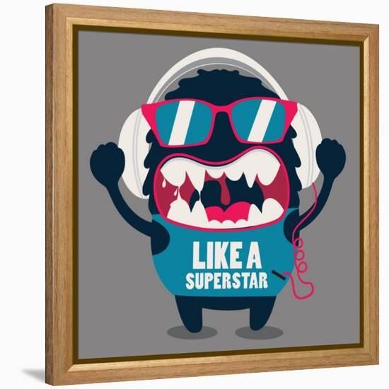 Monster Graphic-braingraph-Framed Stretched Canvas