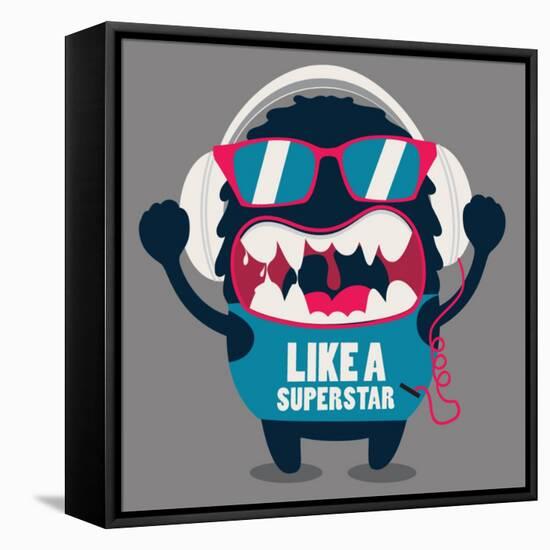 Monster Graphic-braingraph-Framed Stretched Canvas