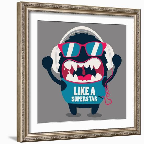 Monster Graphic-braingraph-Framed Art Print