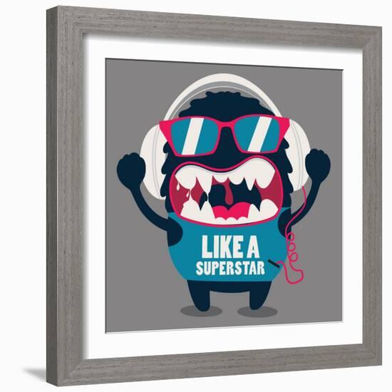 Monster Graphic-braingraph-Framed Art Print