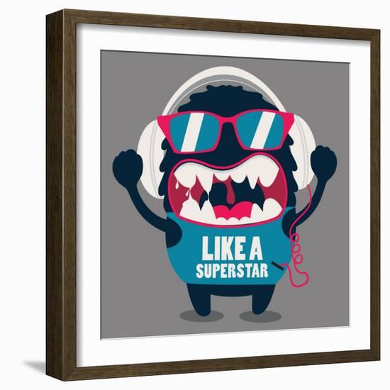 Monster Graphic-braingraph-Framed Art Print