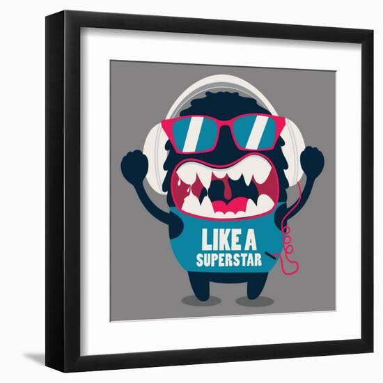 Monster Graphic-braingraph-Framed Art Print