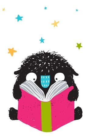 Monster Reading Book Cartoon for Kids. Happy Funny Little Monster Education and Reading, Picture Fo' Art Print - Popmarleo Monster Reading Book Cartoon for Kids. Happy Funny Little Monster Education and Reading, Picture Fo' Art Print - Popmarleo