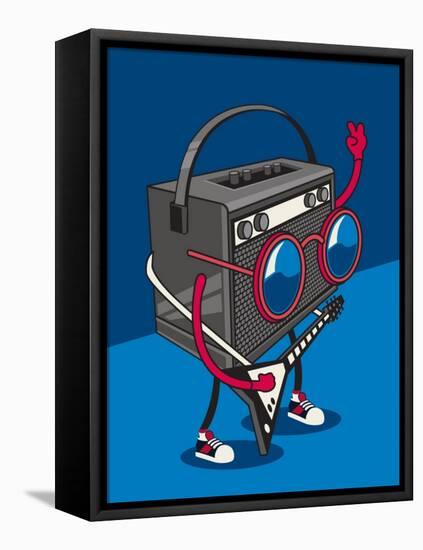 Monster Rock Star Vector Design for Tee Shirt-braingraph-Framed Stretched Canvas