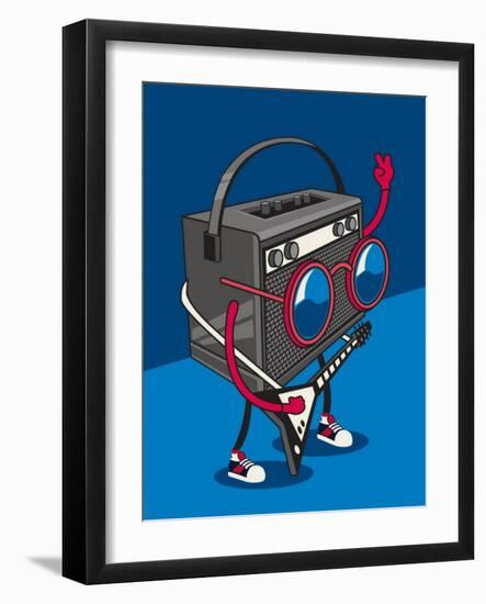 Monster Rock Star Vector Design for Tee Shirt-braingraph-Framed Art Print