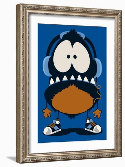 Monster Vector Design-braingraph-Framed Art Print