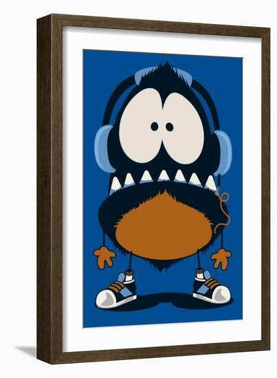 Monster Vector Design-braingraph-Framed Art Print