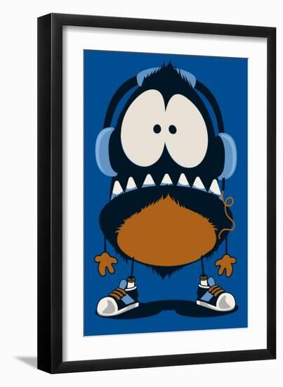 Monster Vector Design-braingraph-Framed Art Print