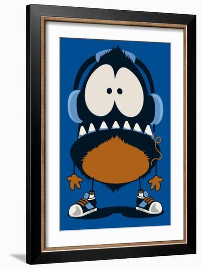 Monster Vector Design-braingraph-Framed Art Print