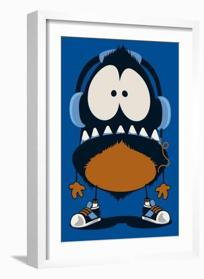 Monster Vector Design-braingraph-Framed Art Print