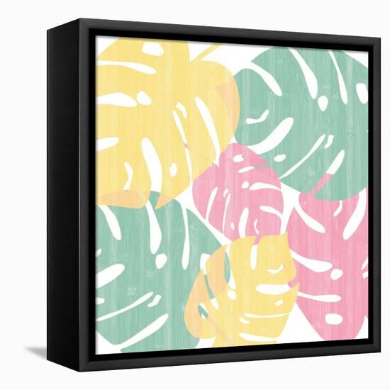 Monstera I Bright on White-Sarah Adams-Framed Stretched Canvas