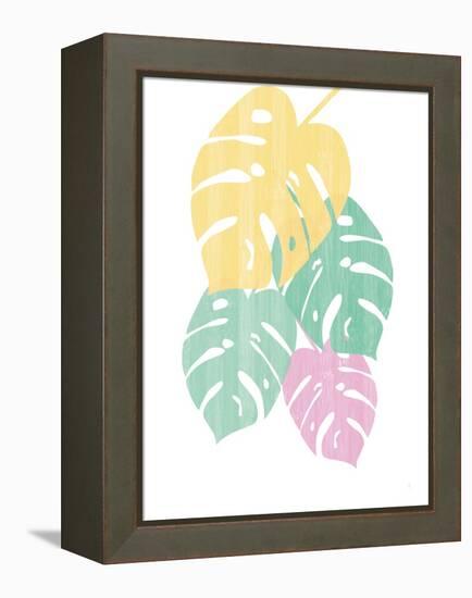Monstera III Bright on White-Sarah Adams-Framed Stretched Canvas