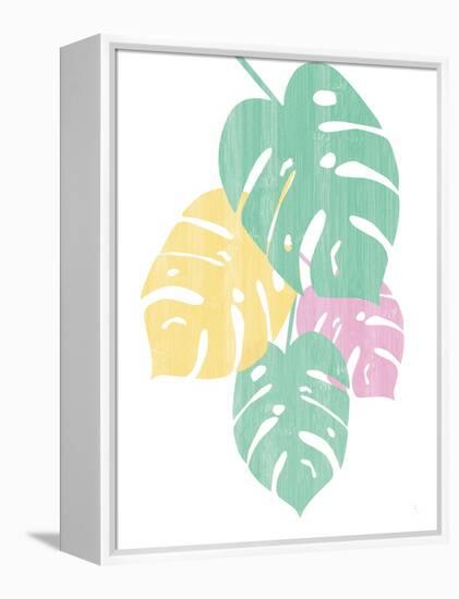 Monstera IV Bright on White-Sarah Adams-Framed Stretched Canvas