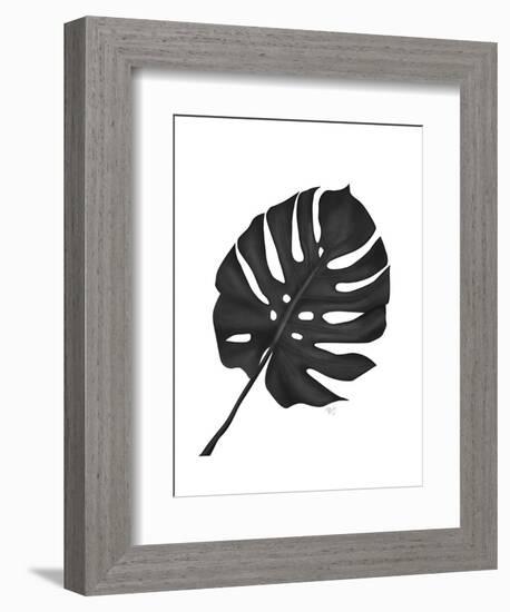 Monstera Leaf 1, Black On White-Fab Funky-Framed Art Print