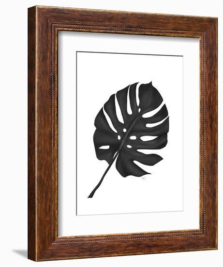 Monstera Leaf 1, Black On White-Fab Funky-Framed Art Print