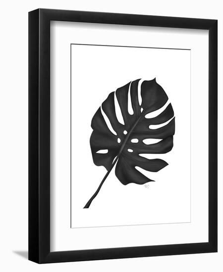 Monstera Leaf 1, Black On White-Fab Funky-Framed Art Print