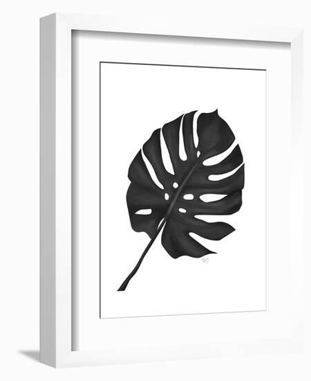 Monstera Leaf 1, Black On White-Fab Funky-Framed Art Print